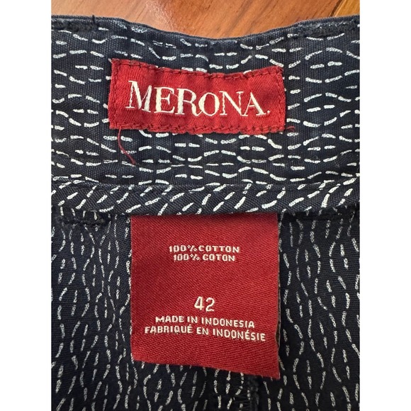 Merona Menswear Flat Front Chino Shorts Size 42 Navy Blue Cotton Casual - Picture 3 of 4